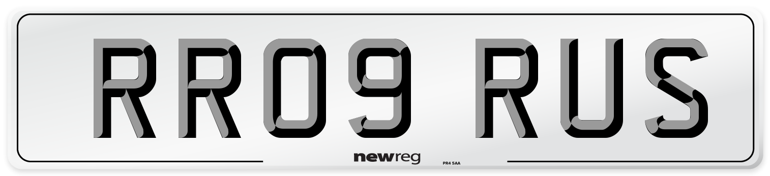 RR09 RUS Number Plate from New Reg